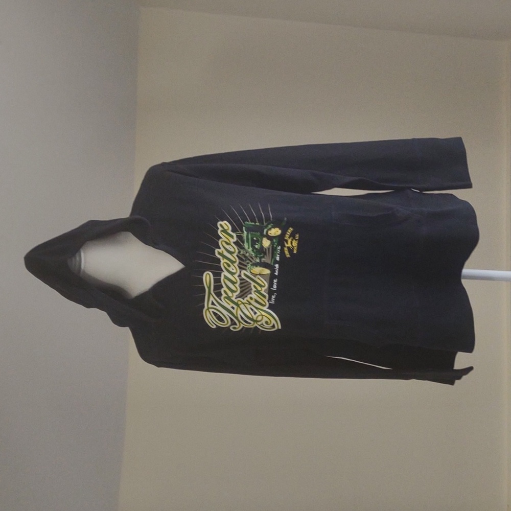 John Deere full-length burnout hoodie Black XXL